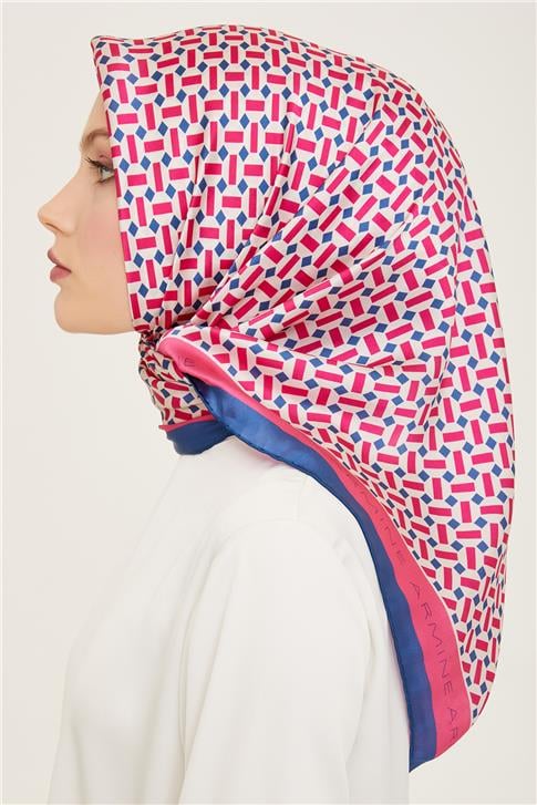 Armine Geometrik Desenli Twill İpek Eşarp 24Ya9151 4 03