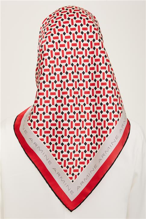 Armine Geometrik Desenli Twill İpek Eşarp 24Ya9151 4 31