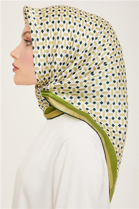 Armine Geometrik Desenli Twill İpek Eşarp 24Ya9151 4 50