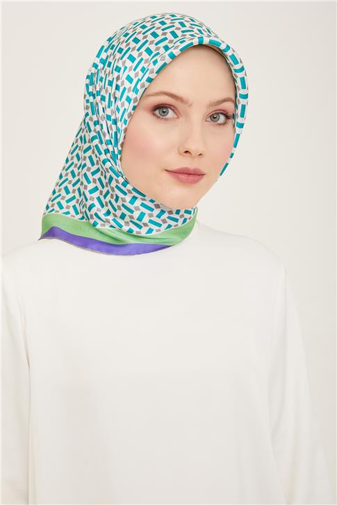 Armine Geometrik Desenli Twill İpek Eşarp 24Ya9151 4 51