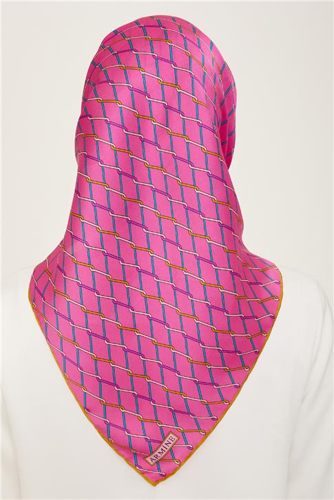 Armine Klasik Desenli Twill İpek Eşarp 24Ya9152 85 07