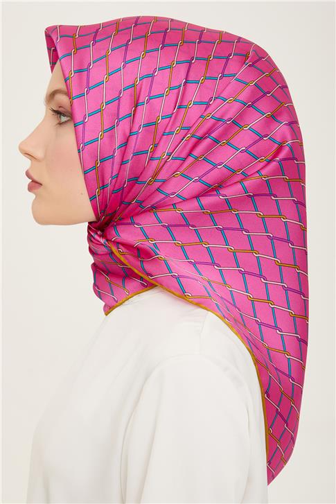 Armine Klasik Desenli Twill İpek Eşarp 24Ya9152 85 07