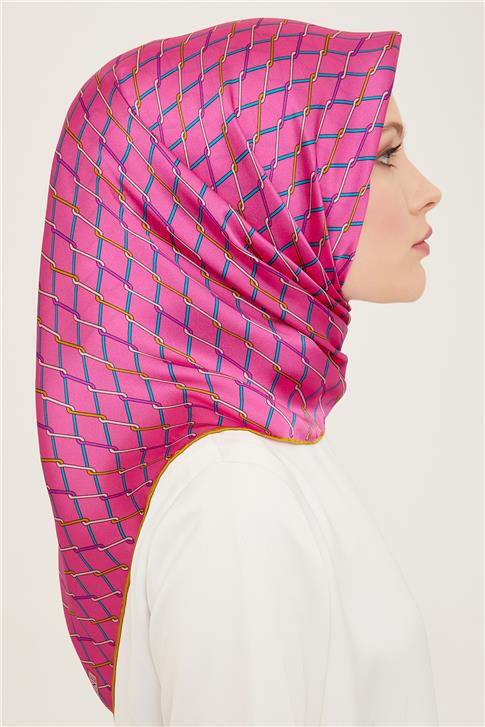 Armine Klasik Desenli Twill İpek Eşarp 24Ya9152 85 07