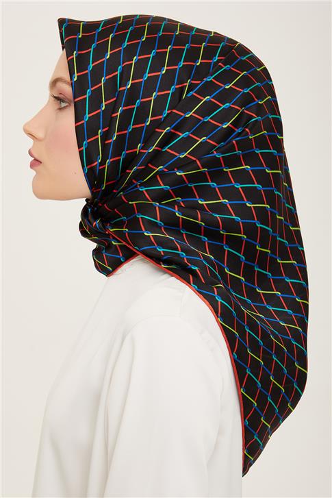 Armine Klasik Desenli Twill İpek Eşarp 24Ya9152 85 11