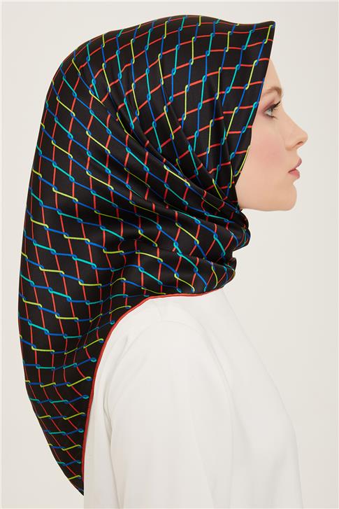 Armine Klasik Desenli Twill İpek Eşarp 24Ya9152 85 11