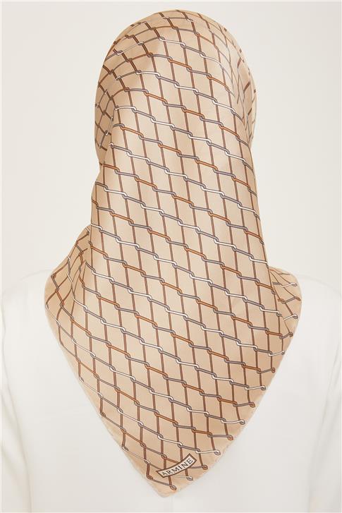 Armine Klasik Desenli Twill İpek Eşarp 24Ya9152 85 83