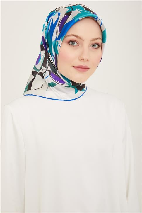 Armine Çiçek Desenli Twill İpek Eşarp 24Ya9153 52 04