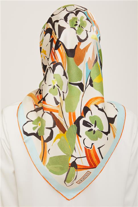 Armine Klasik Desenli Sura İpek Eşarp 24Ya9154 5 80