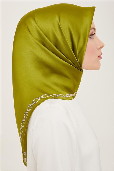 Armine Klasik Desenli Twill İpek Eşarp 24Ya9154 53 84