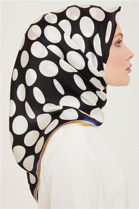 Armine Geometrik Desenli Twill İpek Eşarp 24Ya9156 86 09