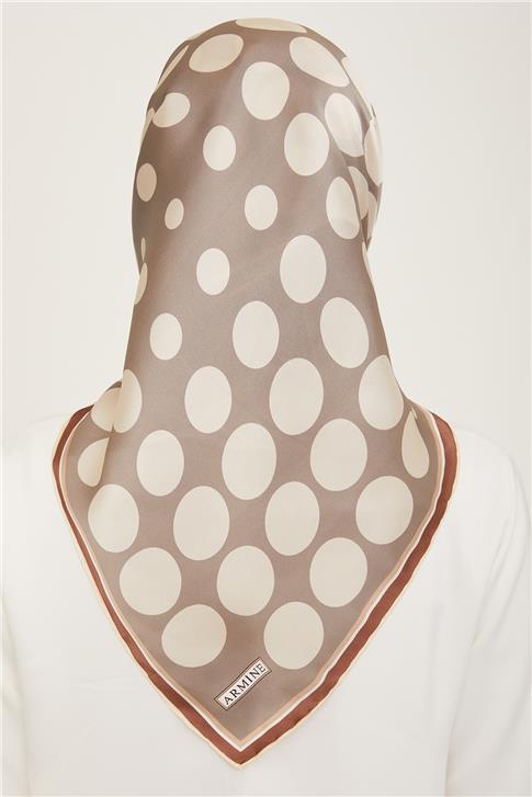 Armine Geometrik Desenli Twill İpek Eşarp 24Ya9156 86 31