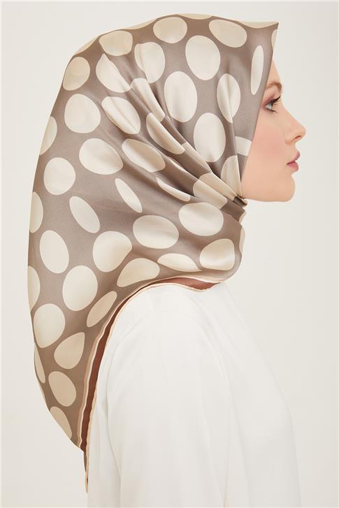 Armine Geometrik Desenli Twill İpek Eşarp 24Ya9156 86 31