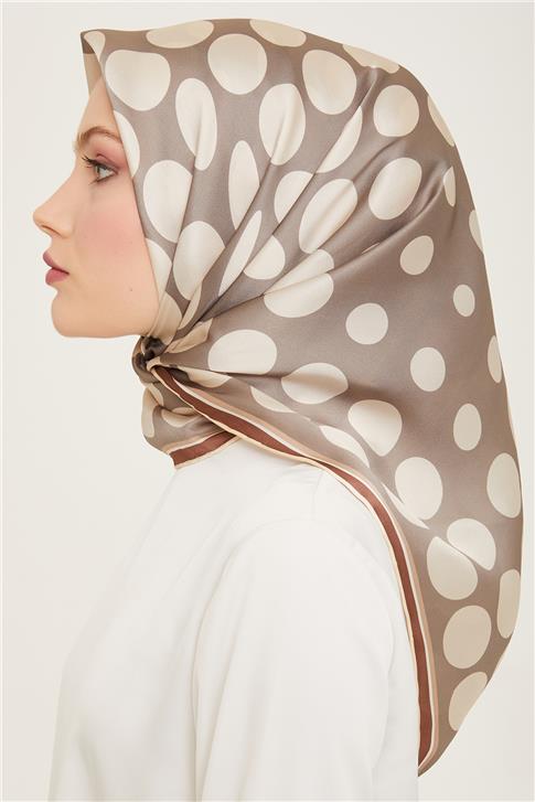 Armine Geometrik Desenli Twill İpek Eşarp 24Ya9156 86 31
