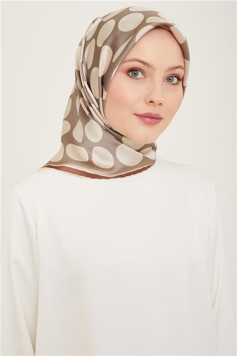 Armine Geometrik Desenli Twill İpek Eşarp 24Ya9156 86 31