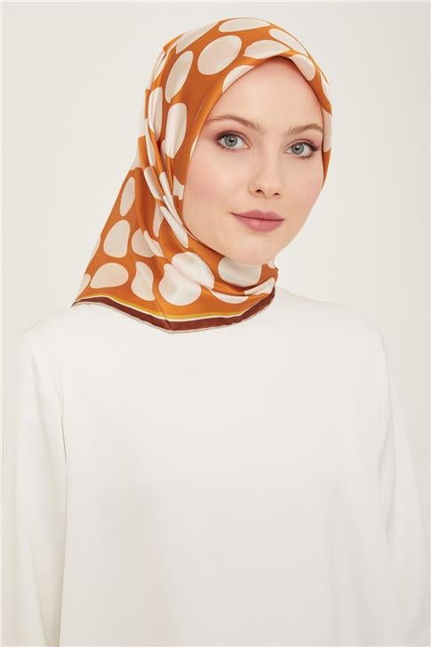 Armine Geometrik Desenli Twill İpek Eşarp 24Ya9156 86 32