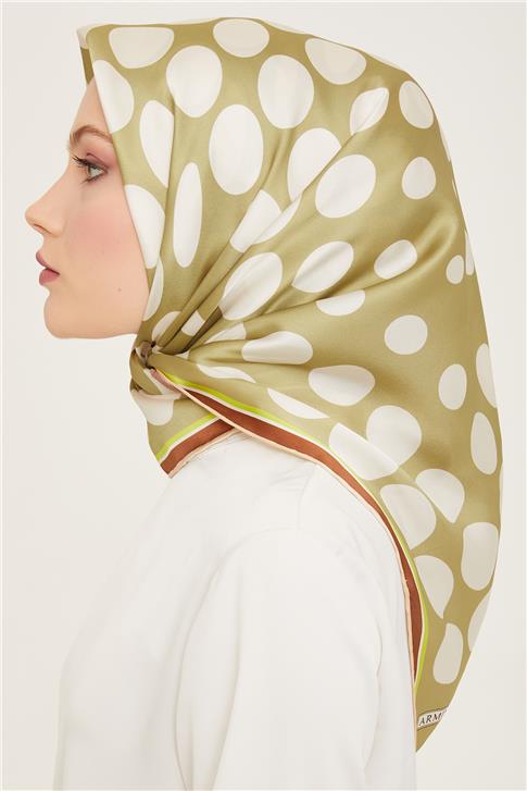 Armine Geometrik Desenli Twill İpek Eşarp 24Ya9156 86 36