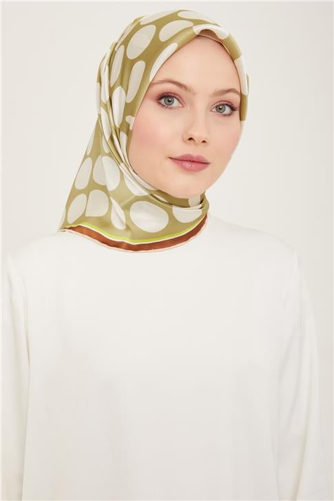 Armine Geometrik Desenli Twill İpek Eşarp 24Ya9156 86 36