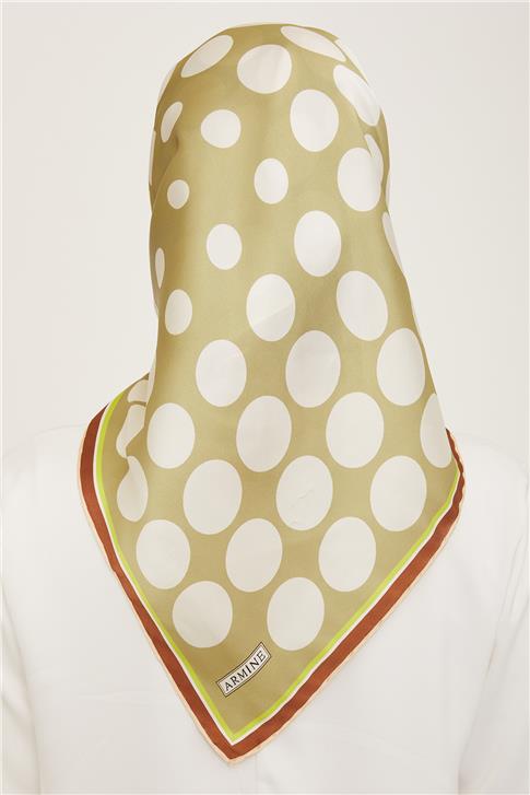 Armine Geometrik Desenli Twill İpek Eşarp 24Ya9156 86 36