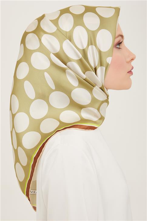 Armine Geometrik Desenli Twill İpek Eşarp 24Ya9156 86 36