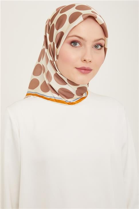 Armine Geometrik Desenli Twill İpek Eşarp 24Ya9156 86 54