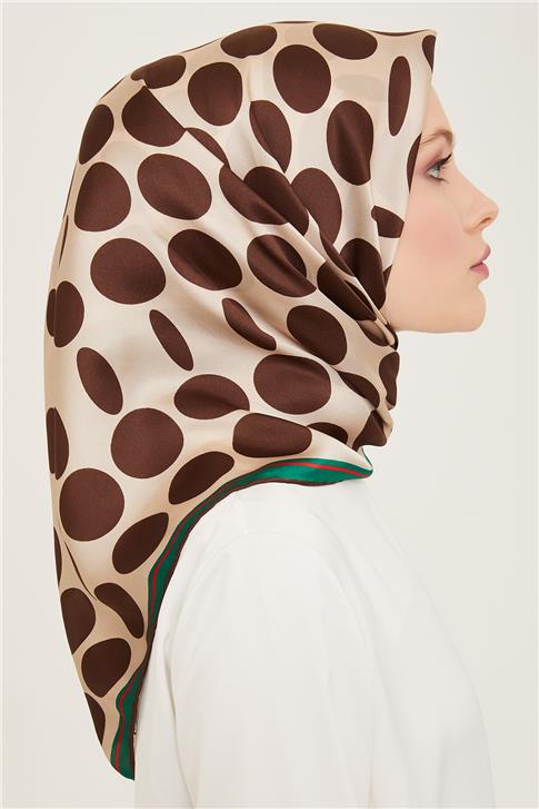 Armine Geometrik Desenli Twill İpek Eşarp 24Ya9156 86 80