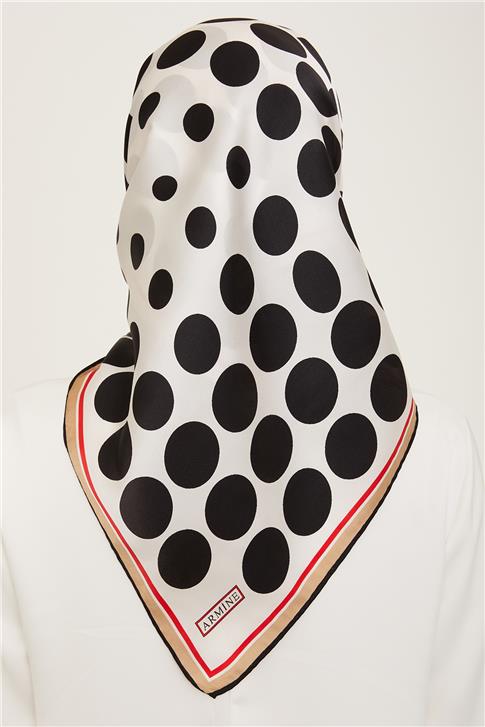 Armine Geometrik Desenli Twill İpek Eşarp 24Ya9156 86 82