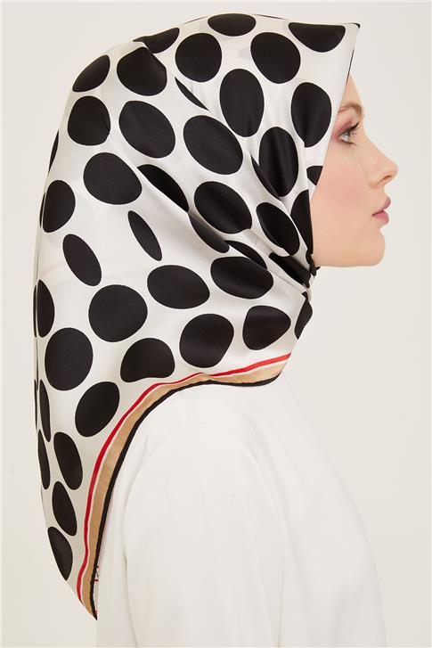 Armine Geometrik Desenli Twill İpek Eşarp 24Ya9156 86 82
