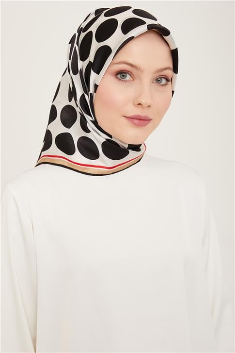 Armine Geometrik Desenli Twill İpek Eşarp 24Ya9156 86 82