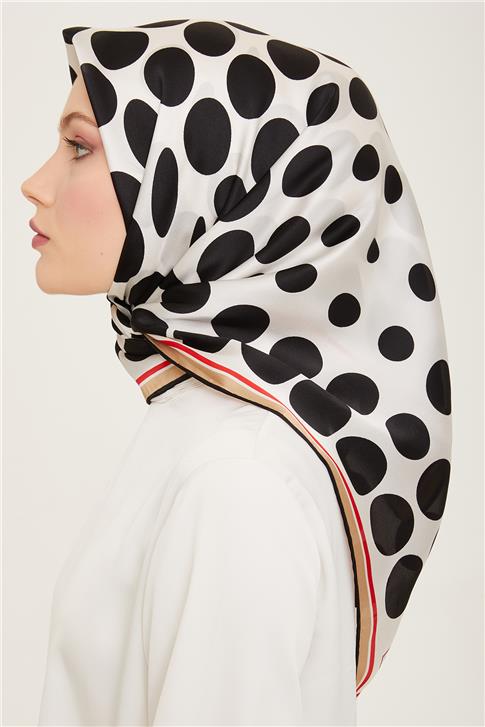 Armine Geometrik Desenli Twill İpek Eşarp 24Ya9156 86 82