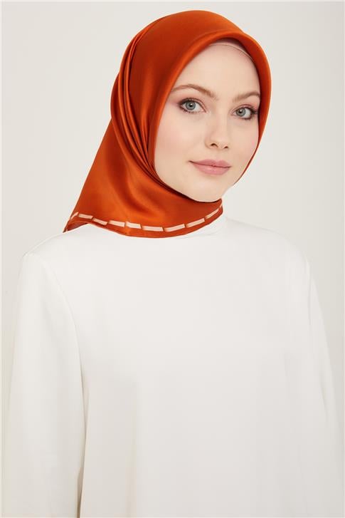 Armine Klasik Desenli Twill İpek Eşarp 24Ya9165 31 12