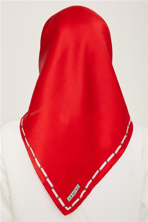 Armine Klasik Desenli Twill İpek Eşarp 24Ya9165 31 55
