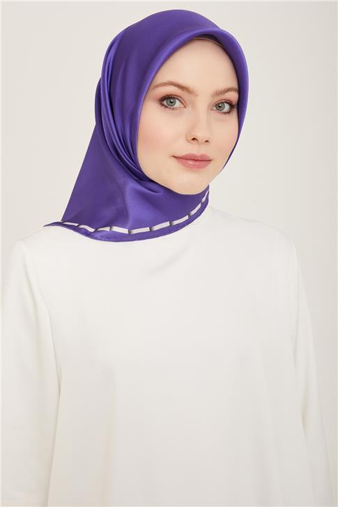 Armine Klasik Desenli Twill İpek Eşarp 24Ya9165 31 56