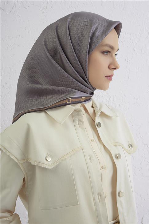 Armine Monogram Desenli Saf İpek Twill Eşarp 9401D 36