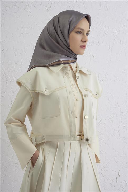 Armine Monogram Desenli Saf İpek Twill Eşarp 9401D 36