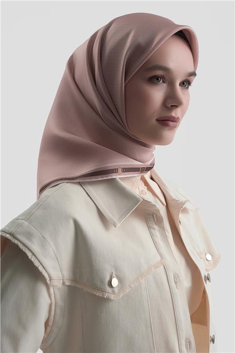 Armine Monogram Desenli Saf İpek Twill Eşarp 9401D 40