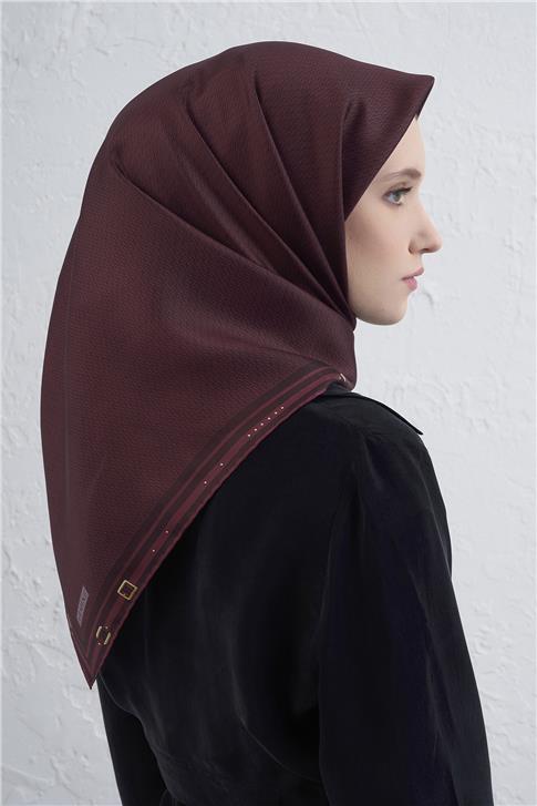 Armine Monogram Desenli Saf İpek Twill Eşarp 9401D 51