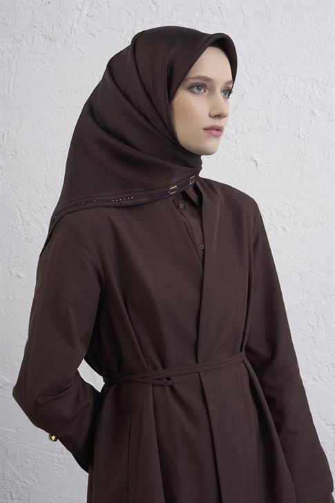 Armine Monogram Desenli Saf İpek Twill Eşarp 9401D 55