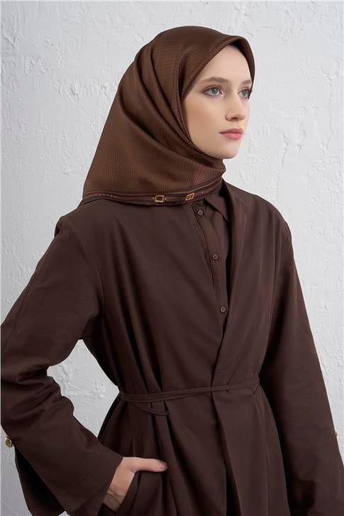 Armine Monogram Desenli Saf İpek Twill Eşarp 9401D 80