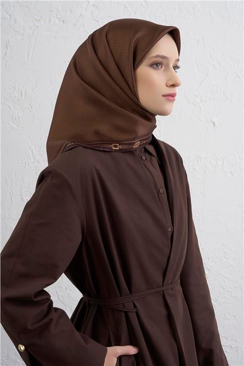 Armine Monogram Desenli Saf İpek Twill Eşarp 9401D 80