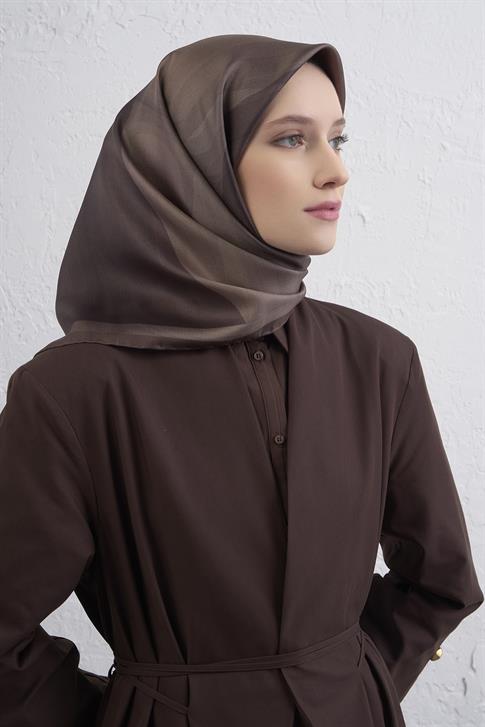 Armine Geometrik Desenli Saf İpek Twill Eşarp 9402D 84