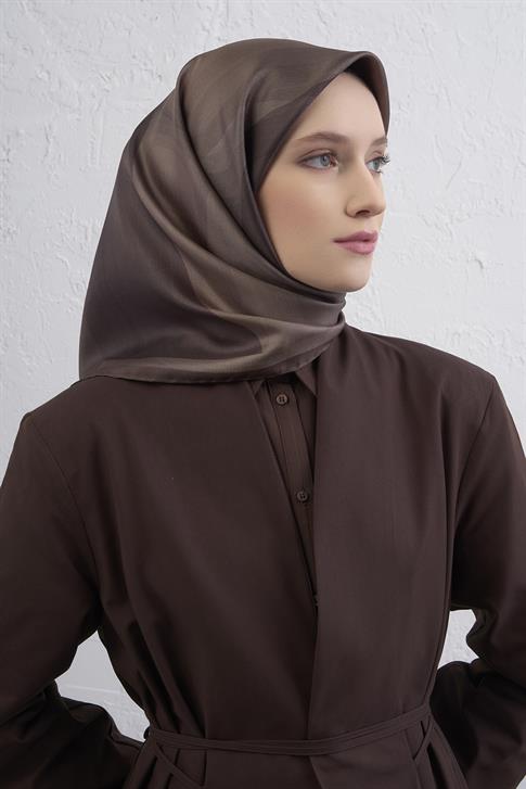 Armine Geometrik Desenli Saf İpek Twill Eşarp 9402D 84