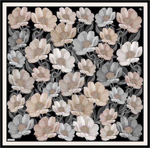 Armine Çiçek Desenli Saf İpek Twill Eşarp 9403D 84