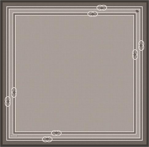 Armine Klasik Desenli Saf İpek Twill Eşarp 9404D 05