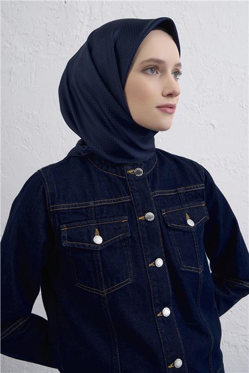 Armine Klasik Desenli Saf İpek Twill Eşarp 9404D 08