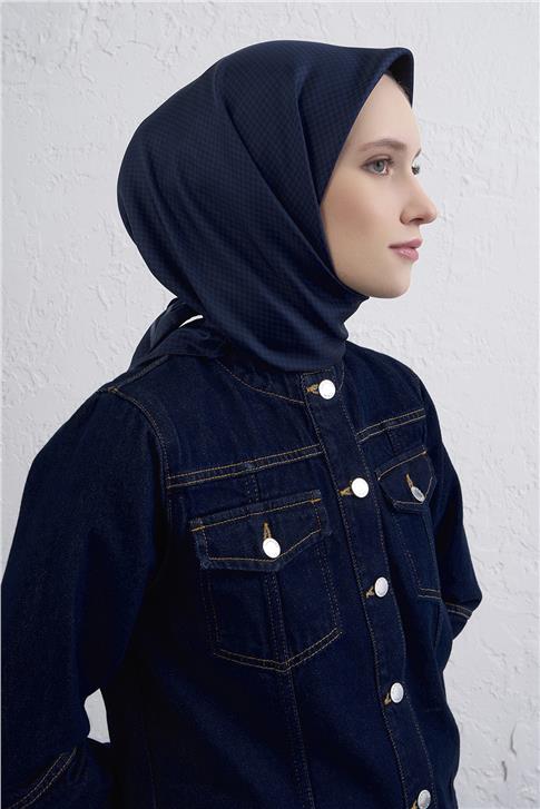 Armine Klasik Desenli Saf İpek Twill Eşarp 9404D 08