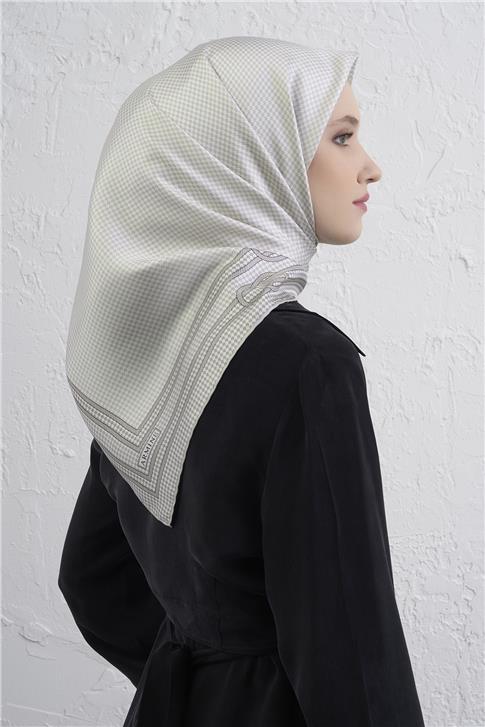 Armine Klasik Desenli Saf İpek Twill Eşarp 9404D 83