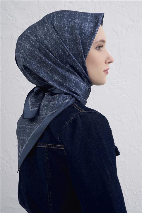 Armine Soyut Desenli Saf İpek Twill Eşarp 9405D 31