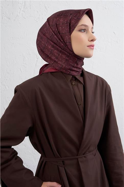 Armine Soyut Desenli Saf İpek Twill Eşarp 9405D 80