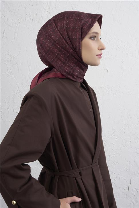 Armine Soyut Desenli Saf İpek Twill Eşarp 9405D 80
