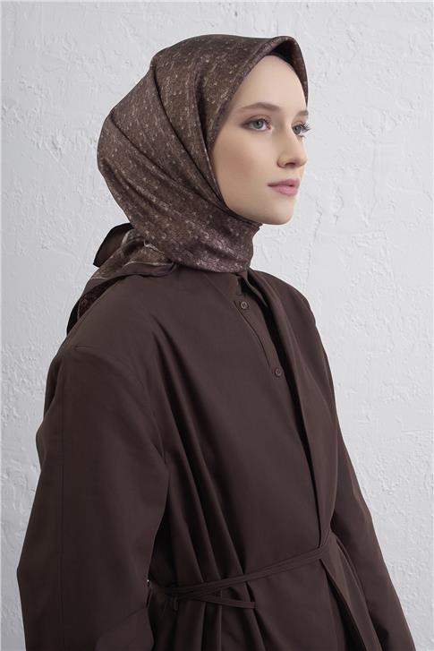 Armine Soyut Desenli Saf İpek Twill Eşarp 9405D 81